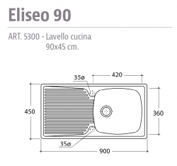 Lavello 90x45xh21,5